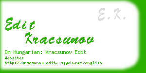 edit kracsunov business card